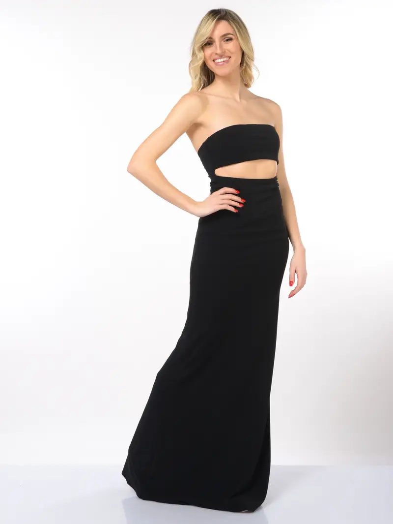 abito Lungo da donna Aniye By Demi con cut out NERO miniatura 2
