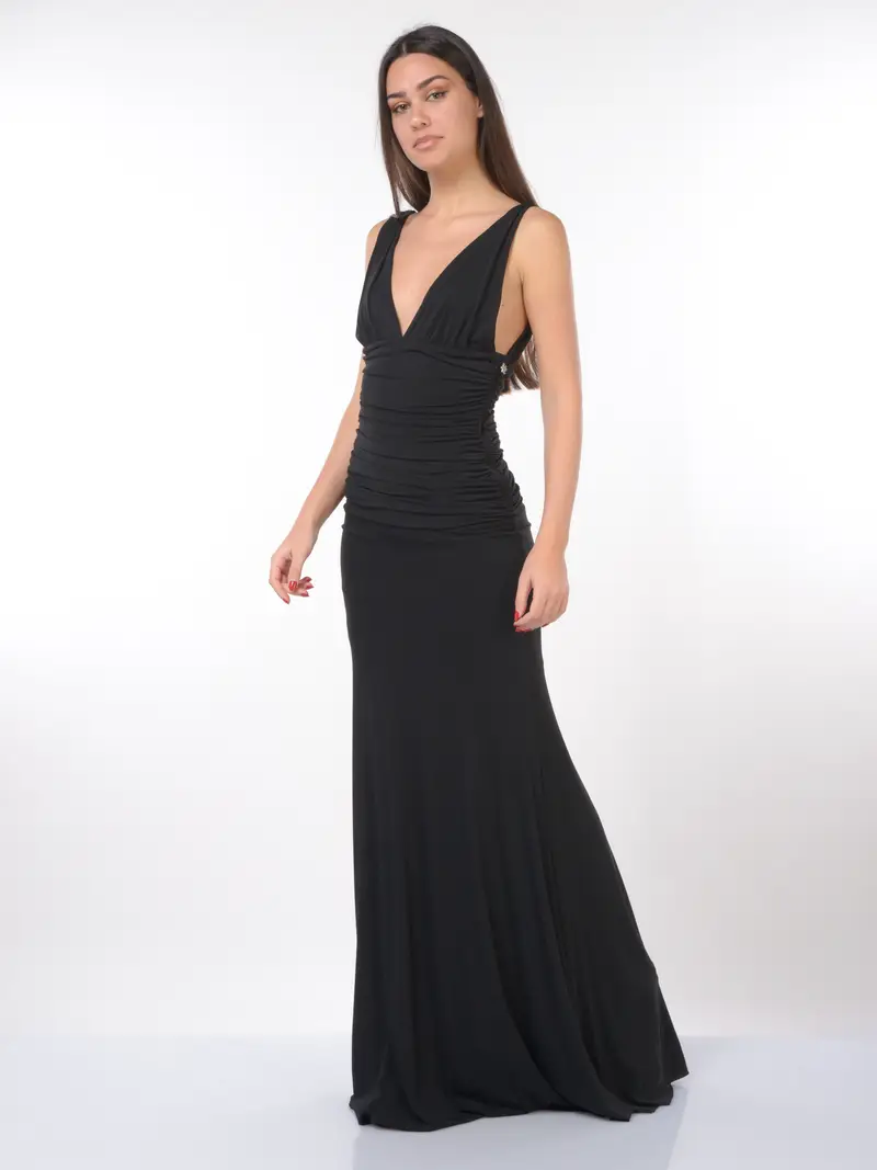 abito lungo da donna Aniye By Demi con drappeggi NERO miniatura 2