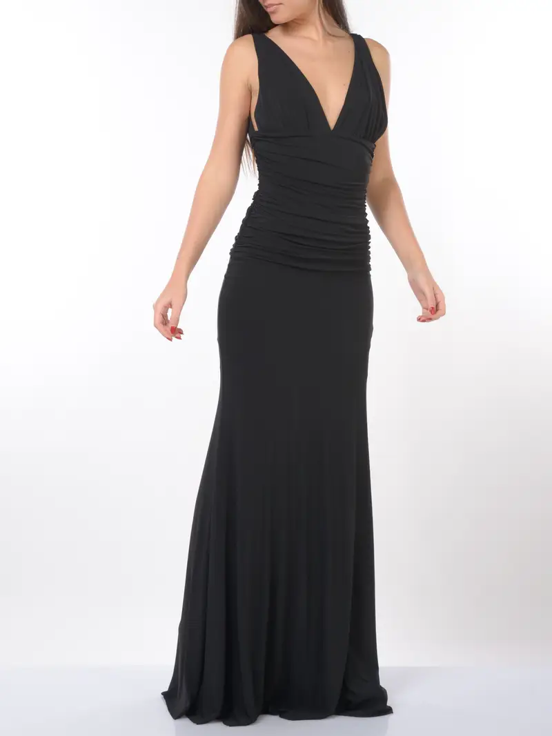 abito lungo da donna Aniye By Demi con drappeggi NERO