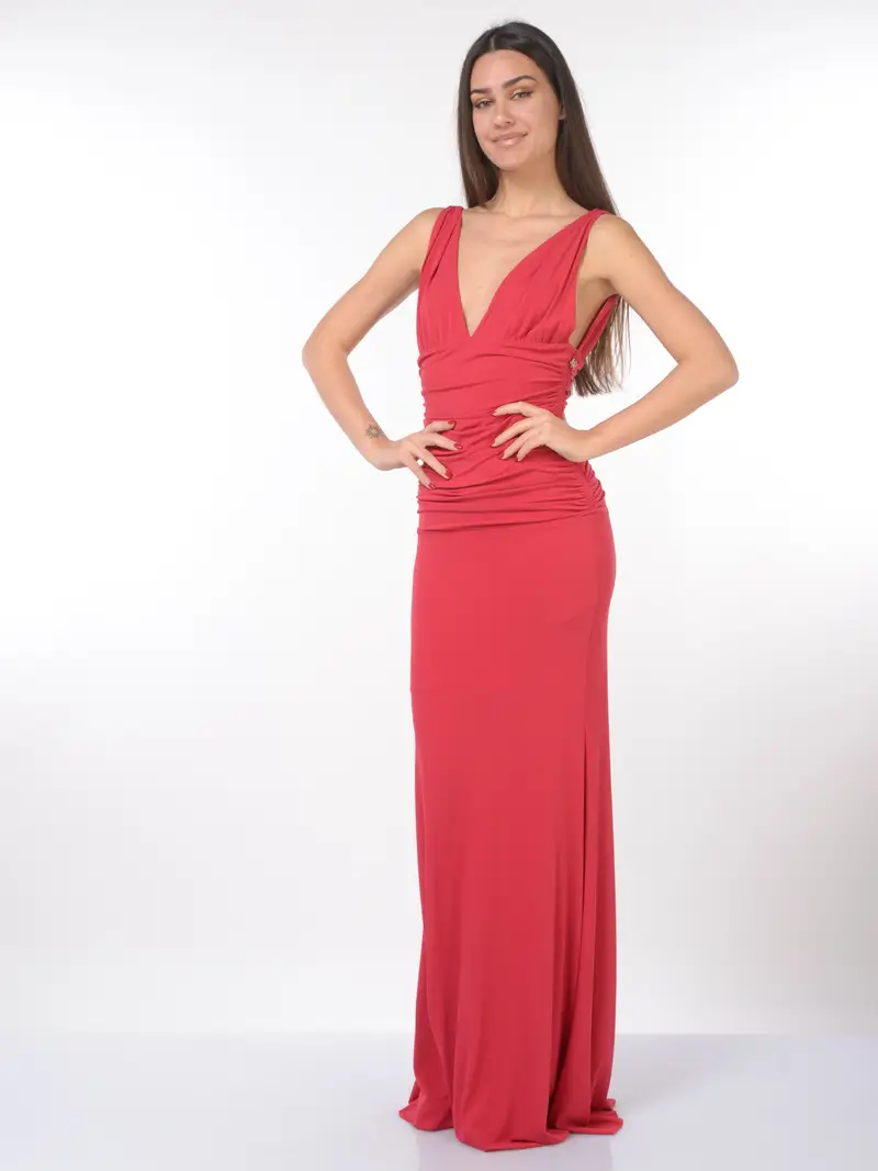 abito lungo da donna Aniye By Demi con drappeggi Rosso miniatura 2