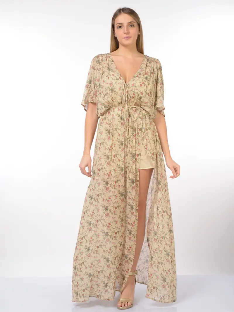 abito lungo da donna Aniye By Marlene a fantasia floreale Giallo miniatura 2