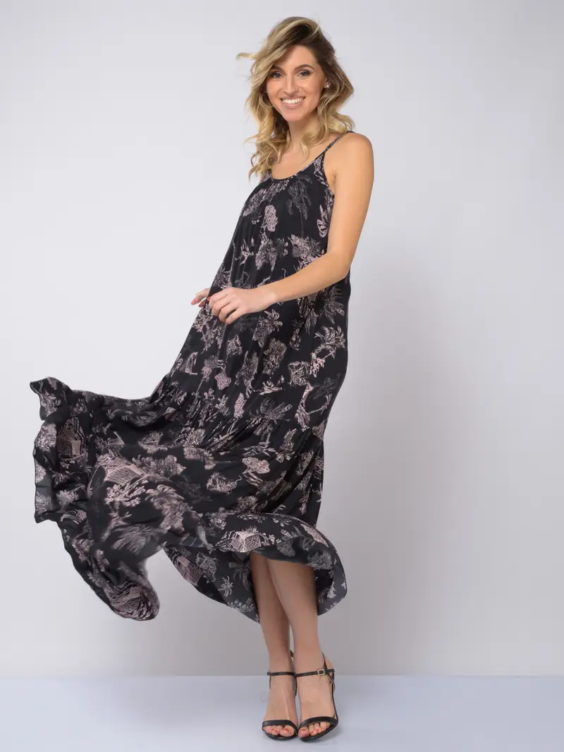 abito lungo da donna Aniye By Tula a fantasia NERO miniatura 2