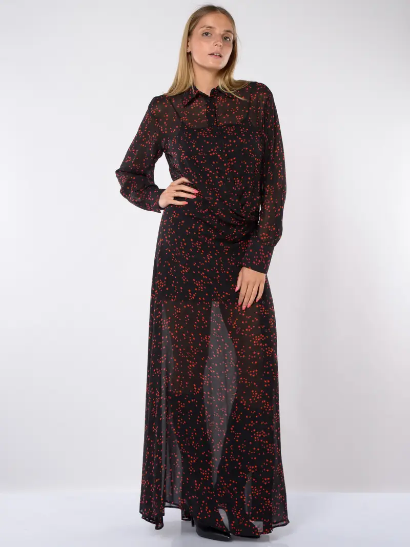 abito lungo da donna Aniye By Wizzy a chemisier NERO miniatura 2