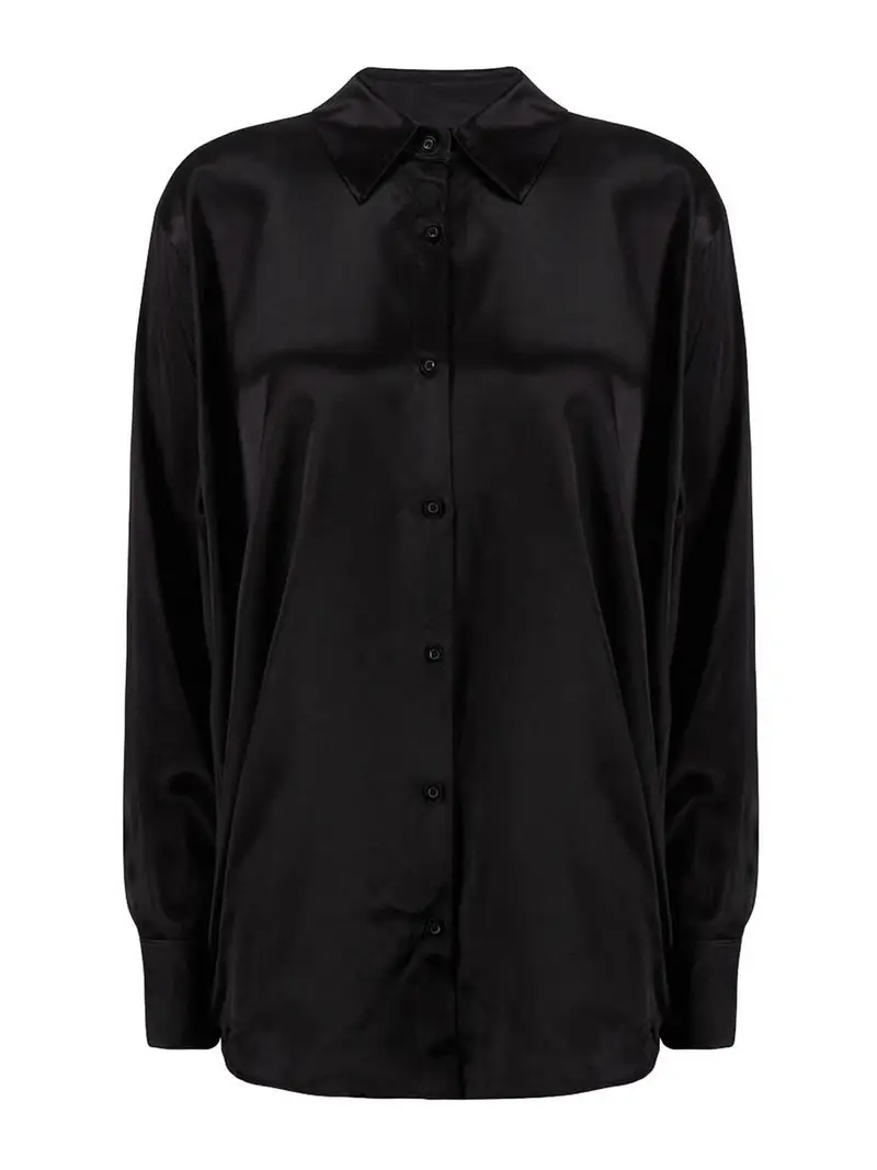 Blusa sory in raso Nero