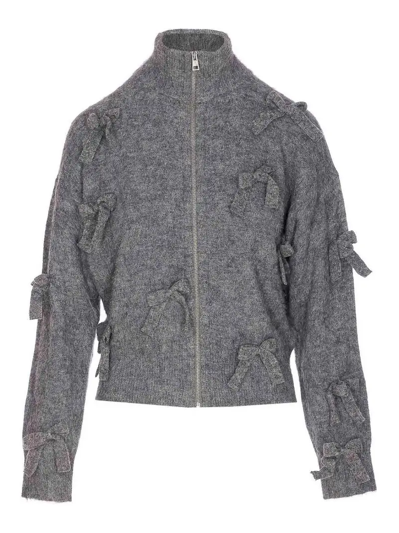 Bomber con zip Grigio