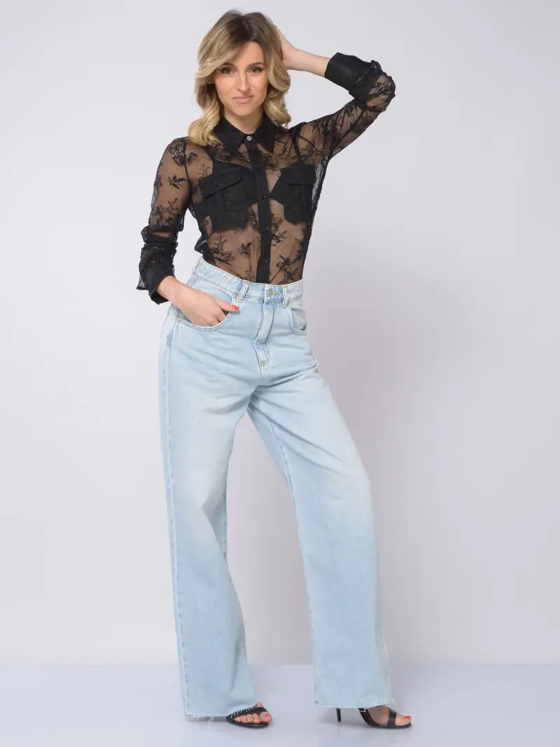 camicia da donna Aniye By in pizzo con tasche NERO miniatura 2