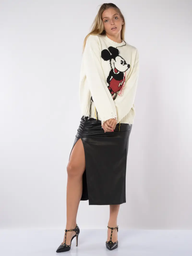 gonna lunga da donna Aniye By Lucy in similpelle NERO miniatura 2