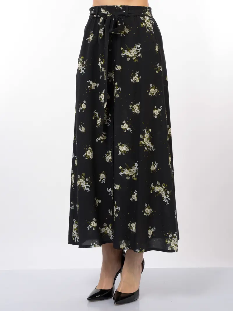 gonna lunga da donna Aniye By Violet a fiori con bottoni NERO