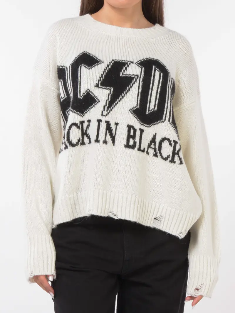 maglia da donna Aniye By AC/DC con rotture Bianco