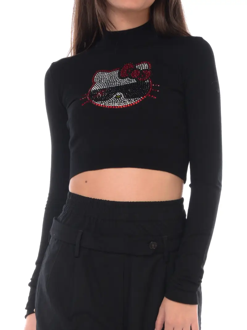 maglia da donna Aniye By cropped Hello Kitty NERO