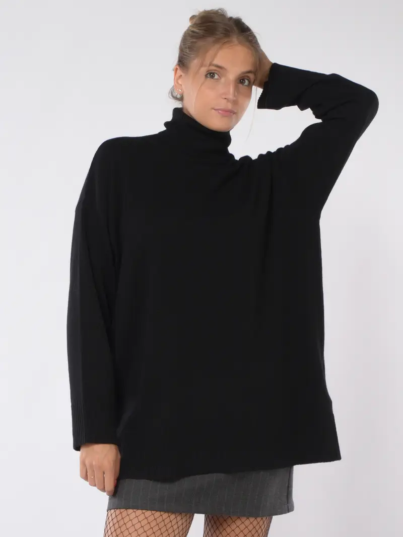 maglia da donna Aniye By maxi a dolcevita NERO