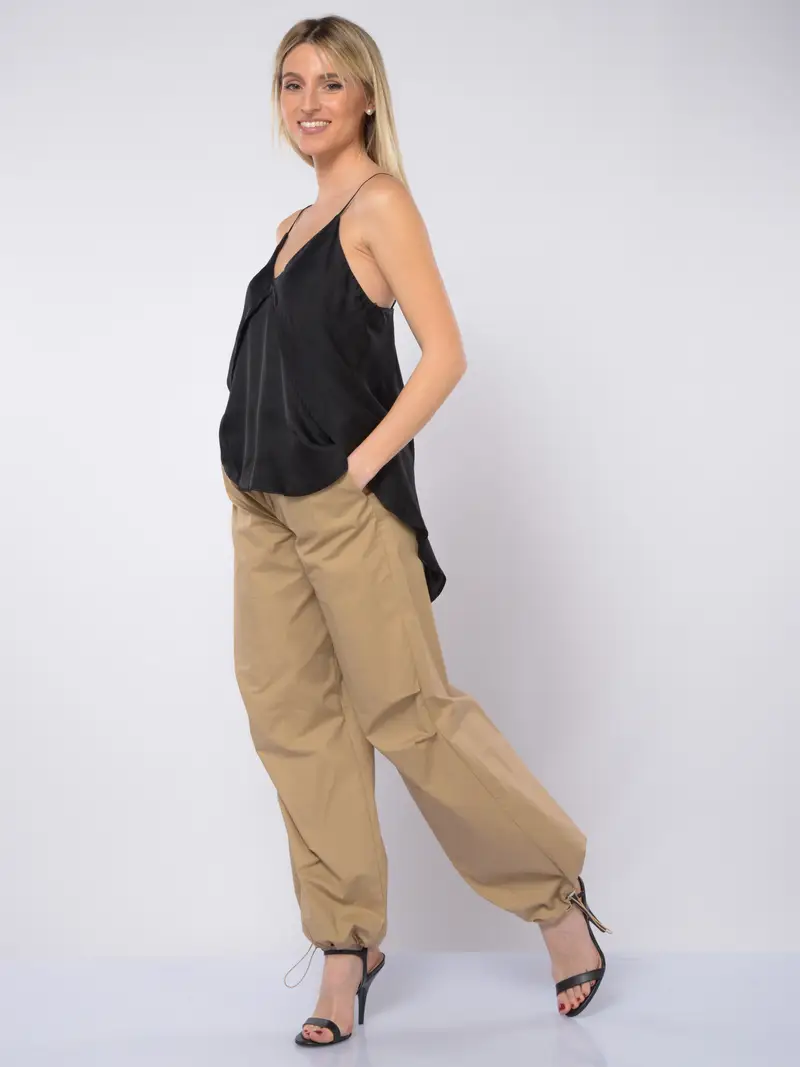 top da donna Aniye By Marys in raso NERO miniatura 2