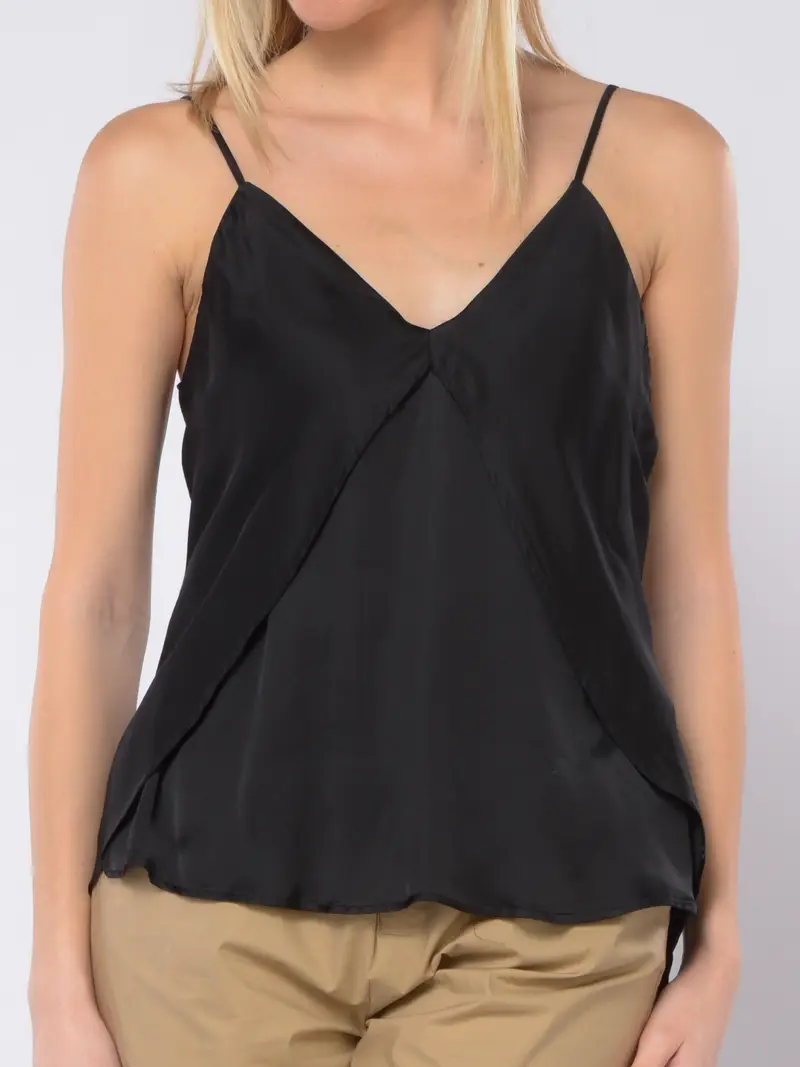 top da donna Aniye By Marys in raso NERO