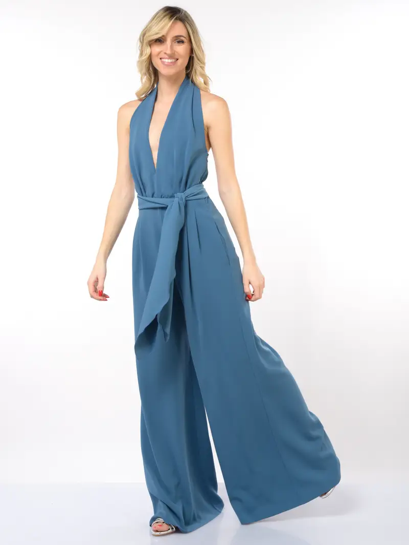 tuta Pantalone da donna Aniye By Bella con scollo all americana Blu miniatura 2