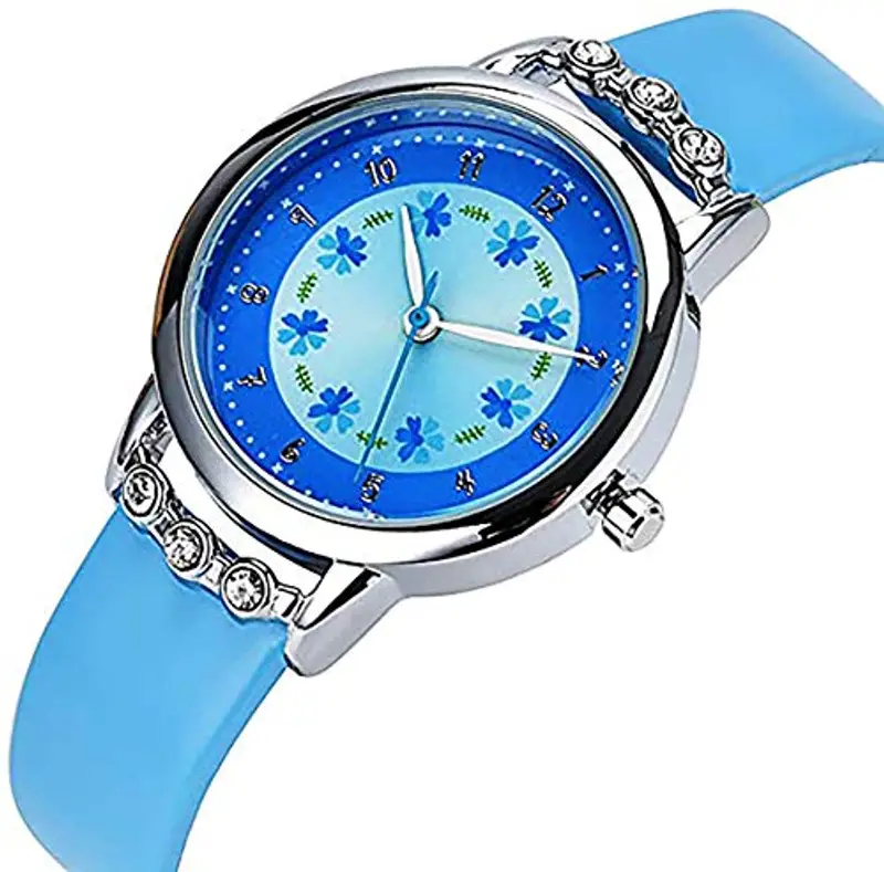 Anloo Orologio da polso per ragazze con orologio per bambini, fiore carino miniatura 2