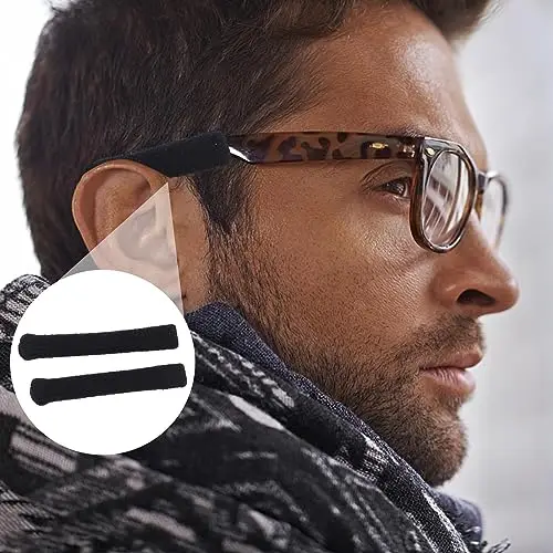 Anloximt Cuscinetti per Occhiali per Orecchie, Cuscinetti per Occhiali Morbidi - Manicotti per aste per Occhiali miniatura 2