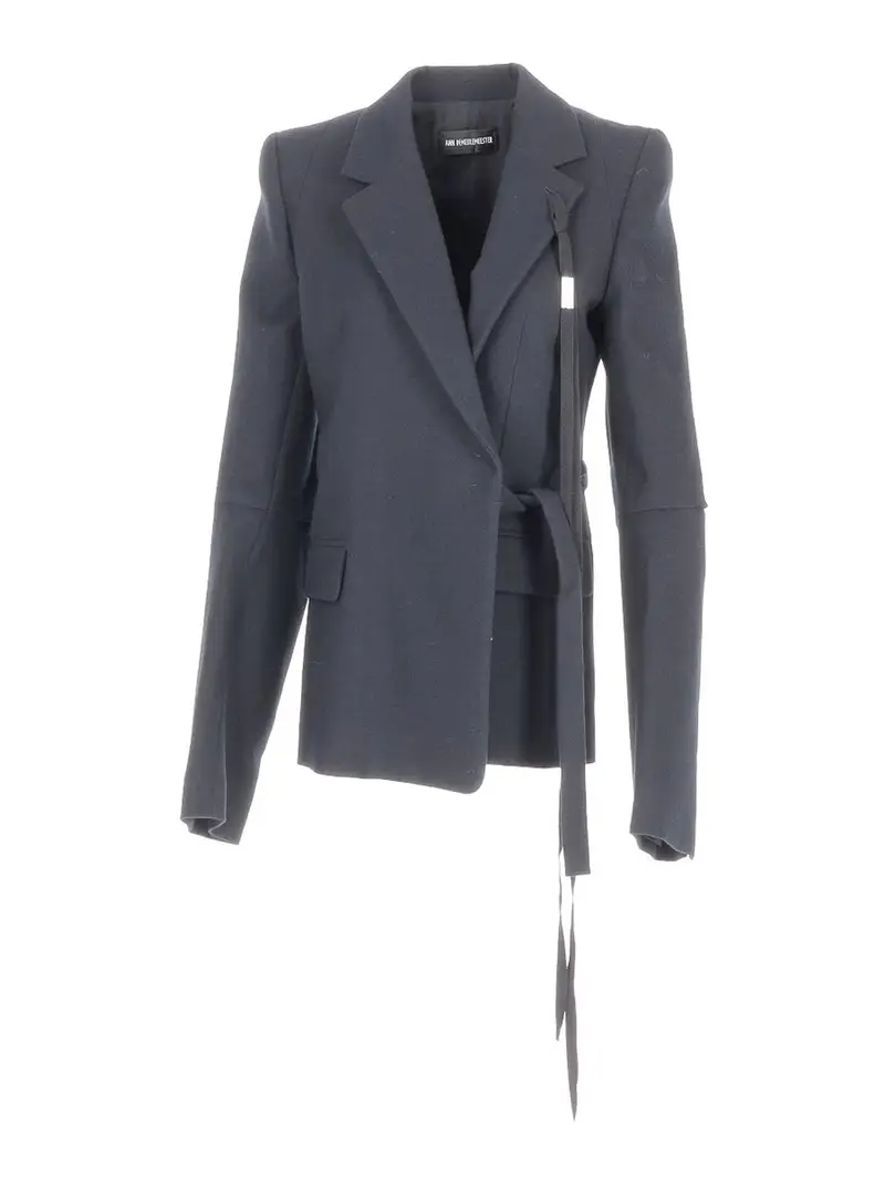 Lana spazzolata su misura asimmetrica venla Nero