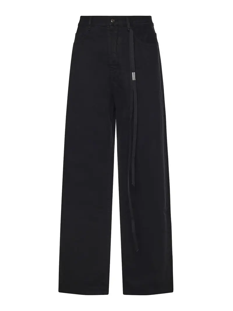 Pantaloni svasati in cotone Nero