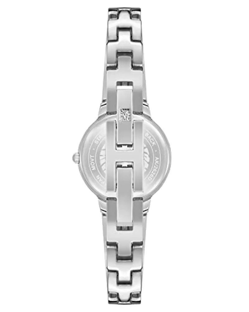 Anne Klein - Orologio da donna a bracciale rigido, con quadrante con vero diamante, Argento miniatura 3