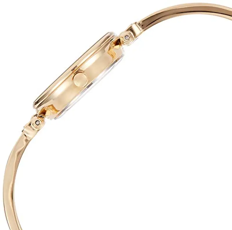 Anne Klein - Orologio da donna a bracciale rigido, con quadrante con vero diamante, Beige miniatura 3