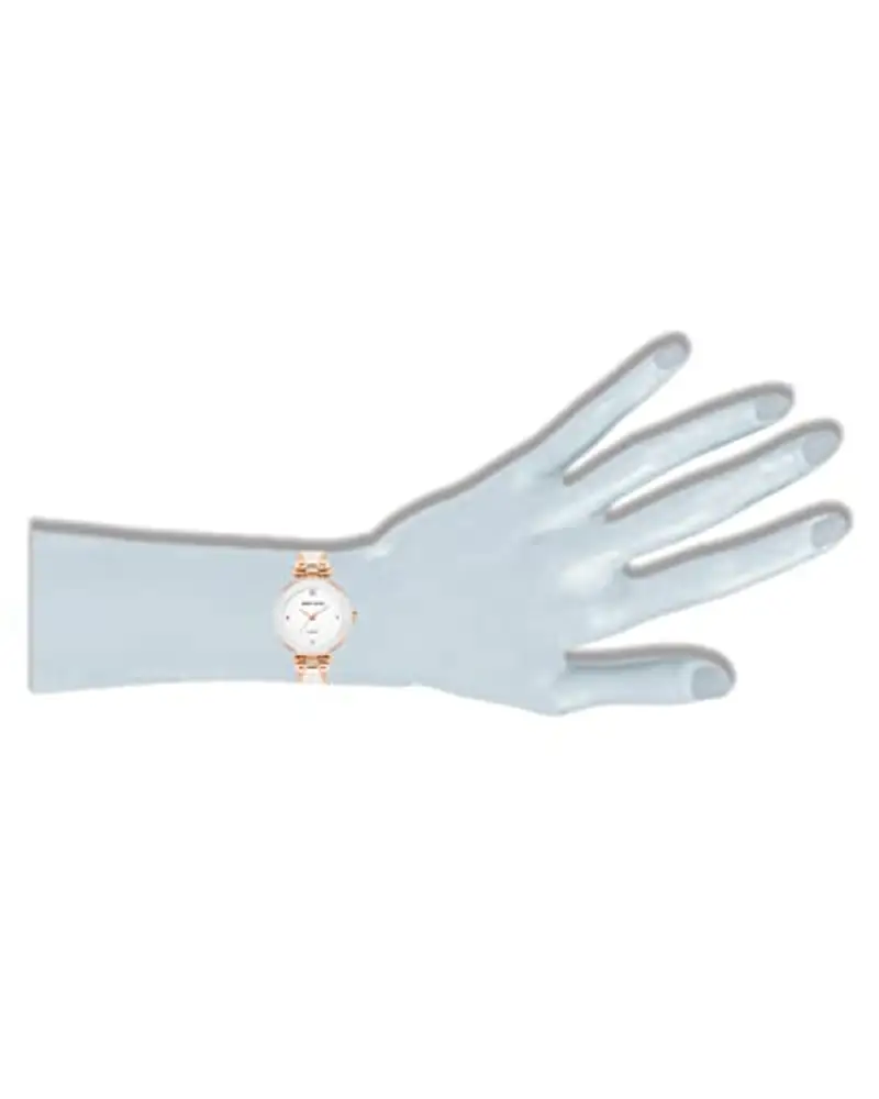 Anne Klein - Orologio da donna a bracciale rigido, con quadrante con vero diamante, Bianco/Argento miniatura 2