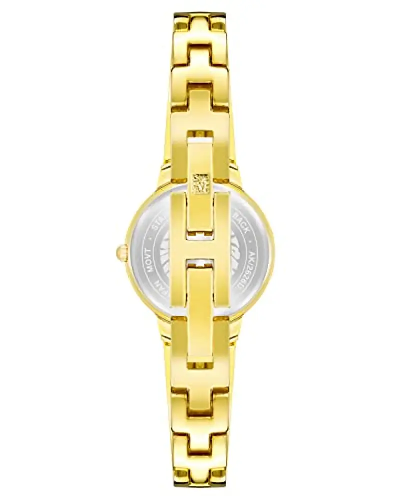 Anne Klein - Orologio da donna a bracciale rigido, con quadrante con vero diamante, Oro miniatura 3