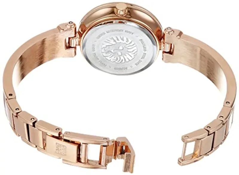 Anne Klein - Orologio da donna a bracciale rigido, con quadrante con vero diamante, Oro Rosa/Borgogna miniatura 3