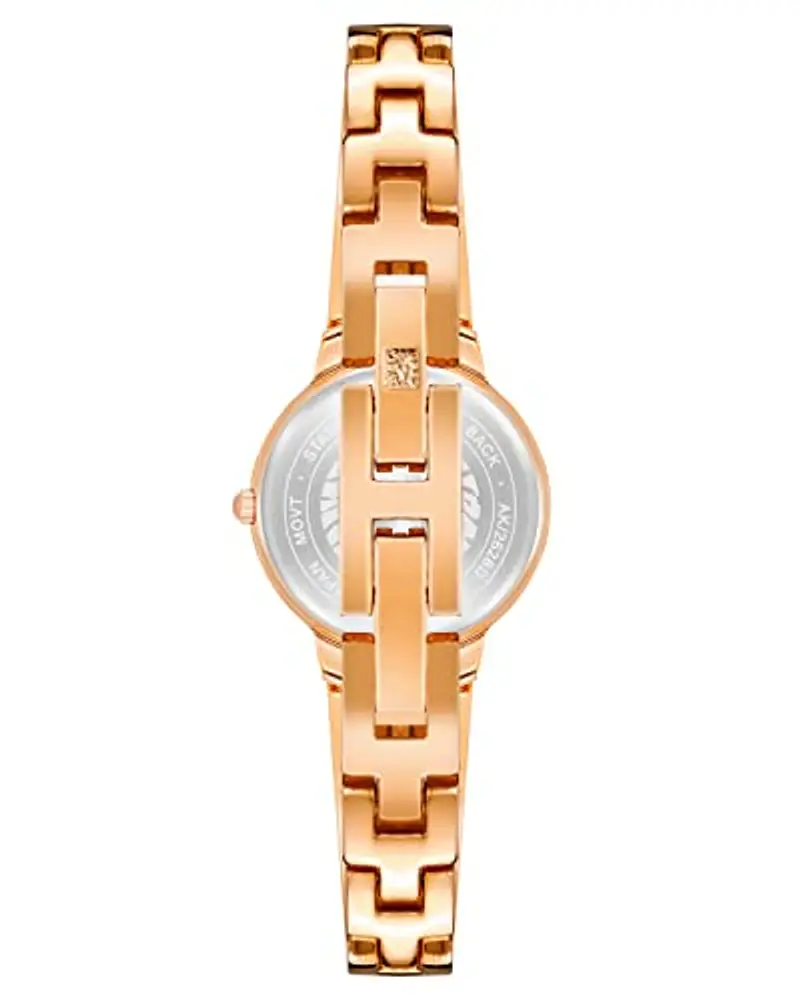 Anne Klein - Orologio da donna a bracciale rigido, con quadrante con vero diamante, Oro Rosa/Verde miniatura 3