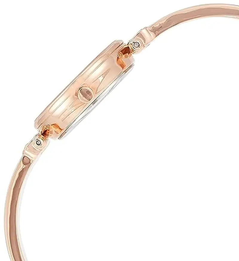 Anne Klein - Orologio da donna a bracciale rigido, con quadrante con vero diamante, Rosa miniatura 3