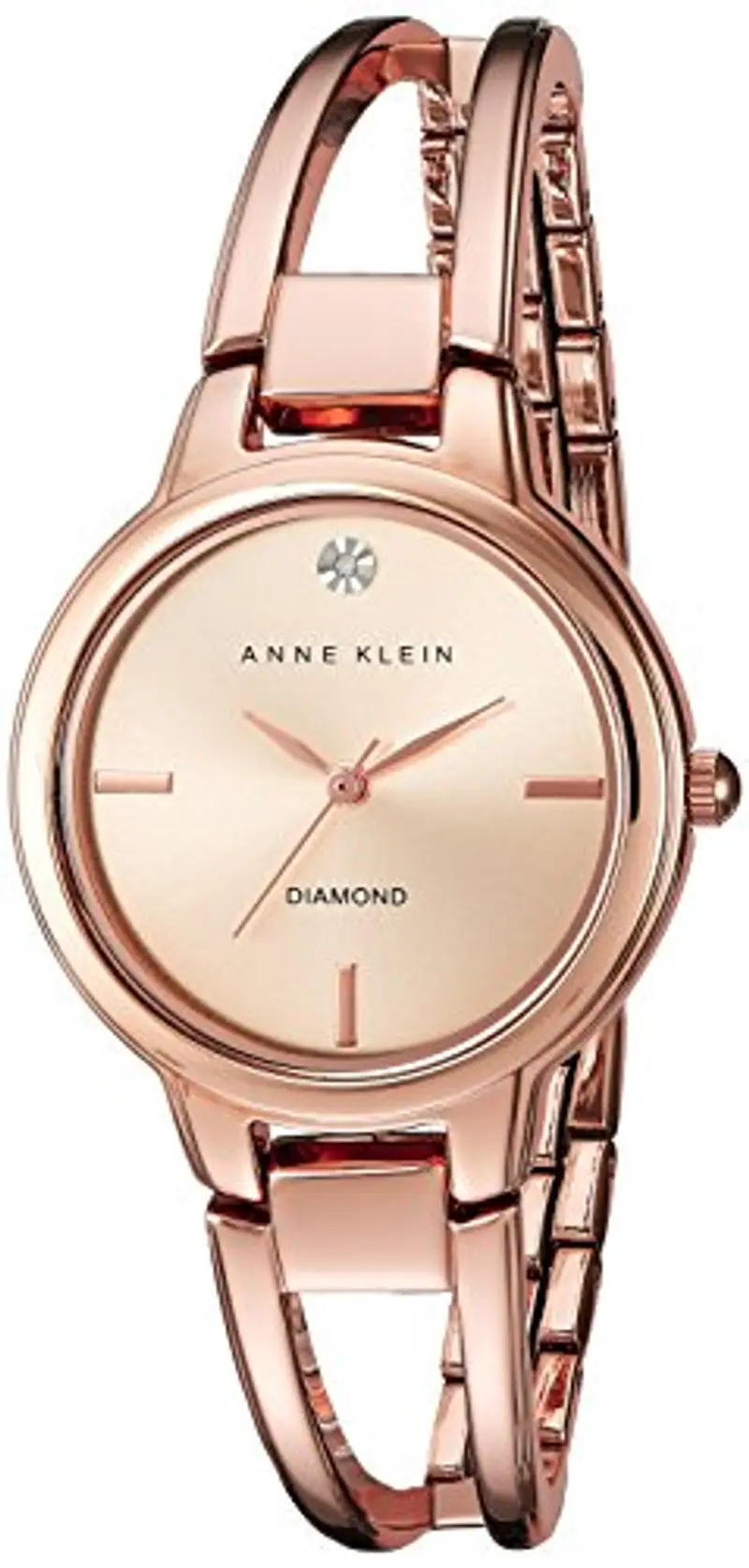 Anne Klein - Orologio da donna a bracciale rigido, con quadrante con vero diamante, Rosa