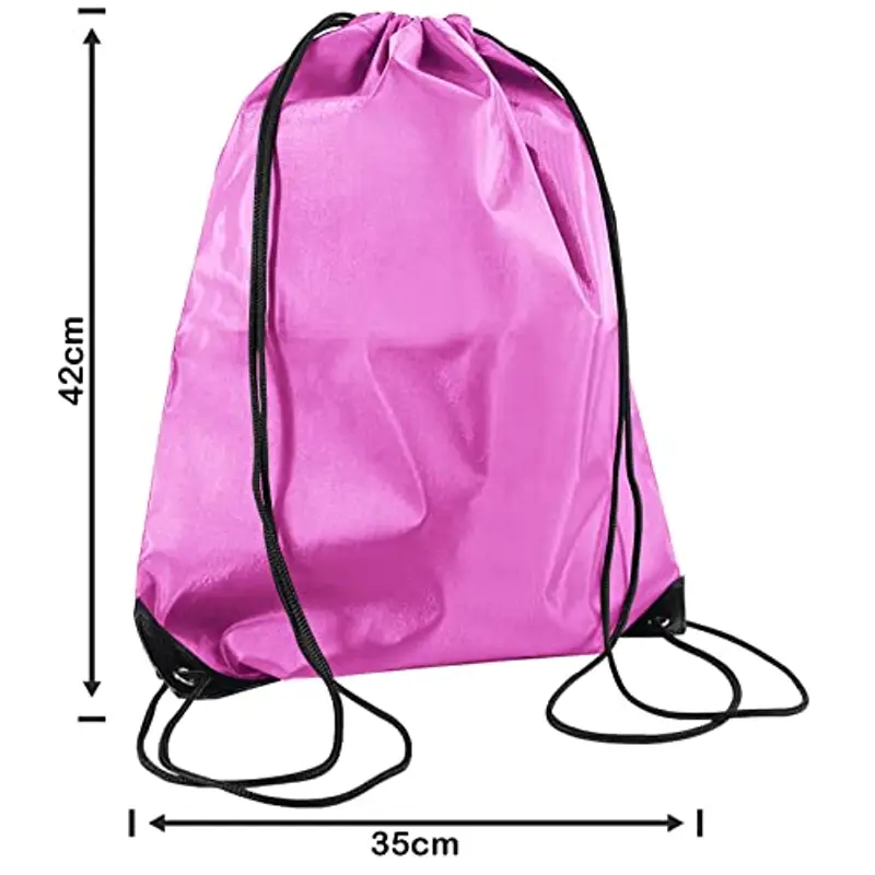 Annhao Gym Sack Sacca Sportiva Zainetto, 2 Pezzi Sacca Zaino Impermeabile Borsa Coulisse Zaino da Calcio per Scuola Scarpe Piscina Palestra Bambino escursionismo All'aperto Unisex Adulto (Rosa Neutro) miniatura 2
