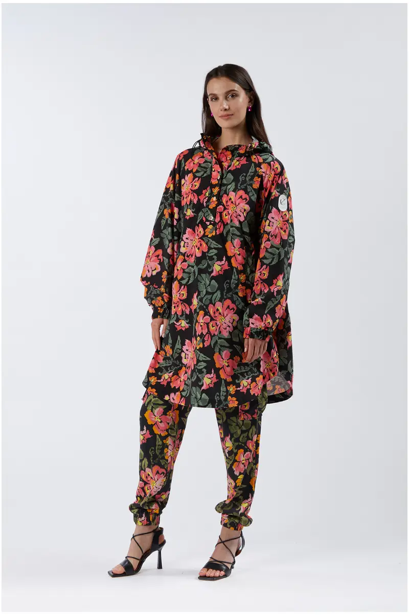 anorak oversize tessuto tecafènoirico jungle flower