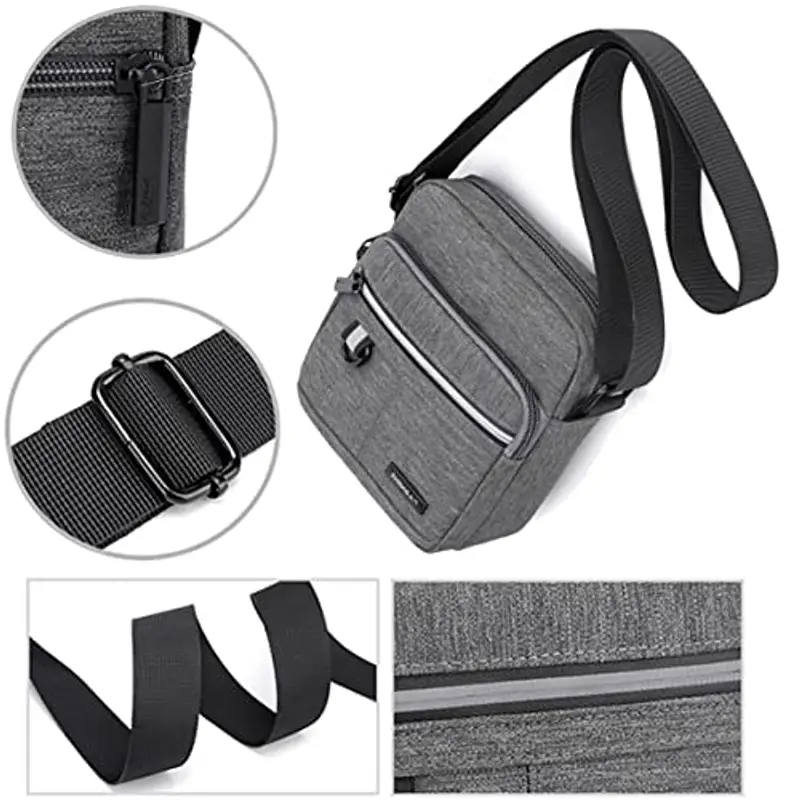 ANPTER Borsa a tracolla Uomo Grigio 1602709 miniatura 3