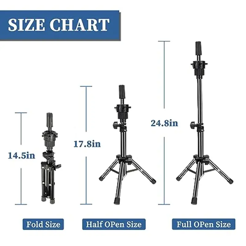 Anstar Supporto per testa delle bambole per parrucchiere, supporto per testa di esercizio, testa di esercizio, supporto miniatura 3