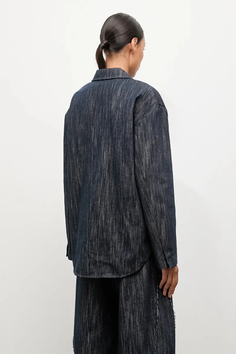 blazer jeans colore blu navy miniatura 4