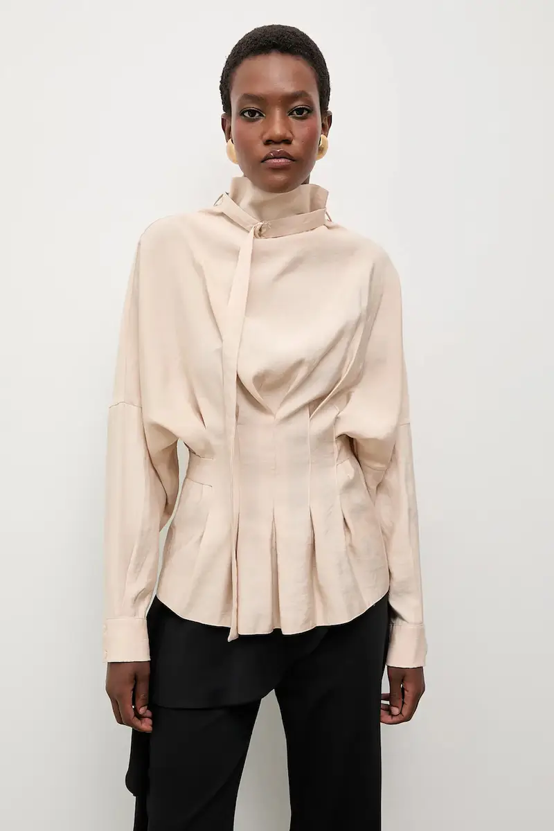 Bonded by Answear LAB & LOBOS camicetta Beige miniatura 2