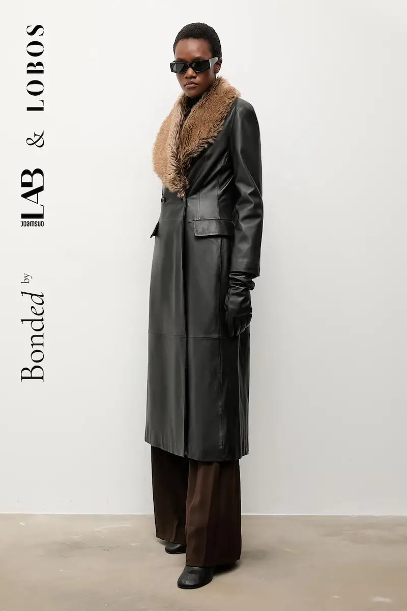 Bonded by Answear LAB & LOBOS cappotto in pelle Nero