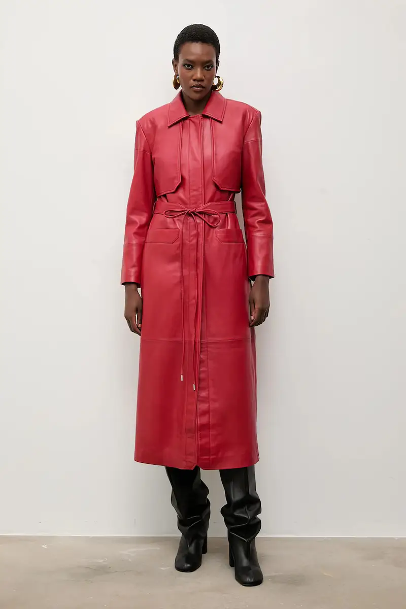 Bonded by Answear LAB & LOBOS cappotto in pelle Rosso miniatura 2