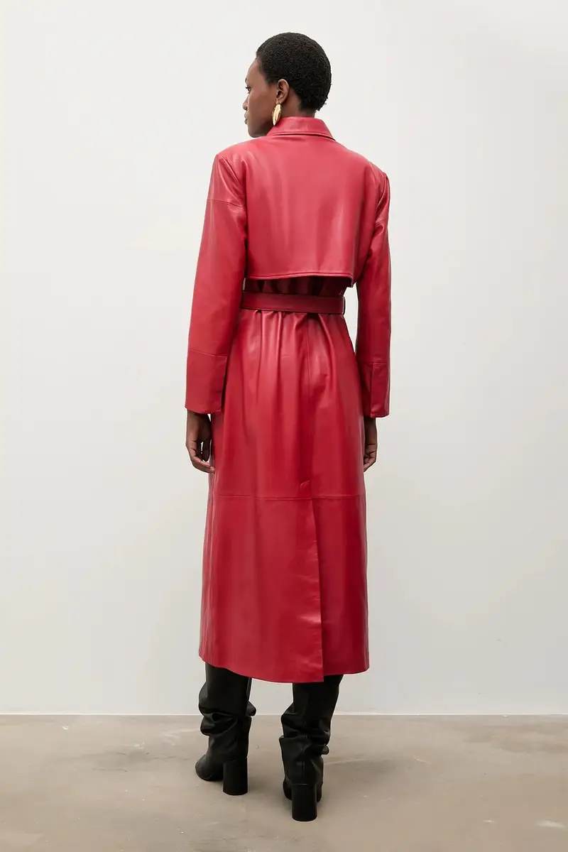Bonded by Answear LAB & LOBOS cappotto in pelle Rosso miniatura 3