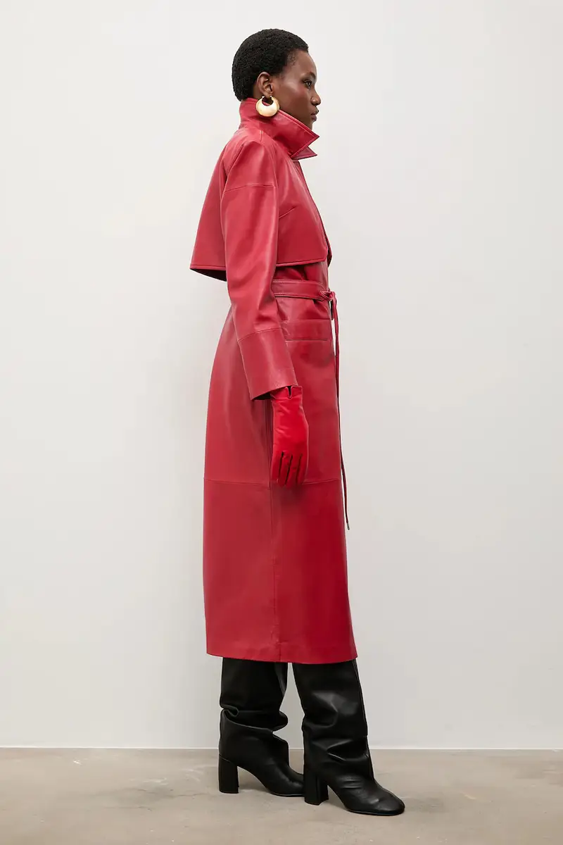 Bonded by Answear LAB & LOBOS cappotto in pelle Rosso miniatura 4