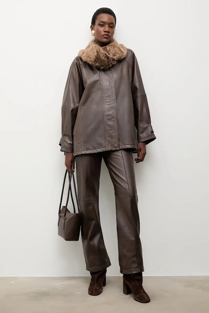 Bonded by Answear LAB & LOBOS giacca in pelle Marrone miniatura 2