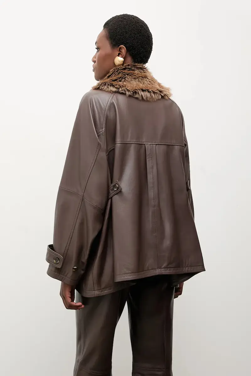 Bonded by Answear LAB & LOBOS giacca in pelle Marrone miniatura 3