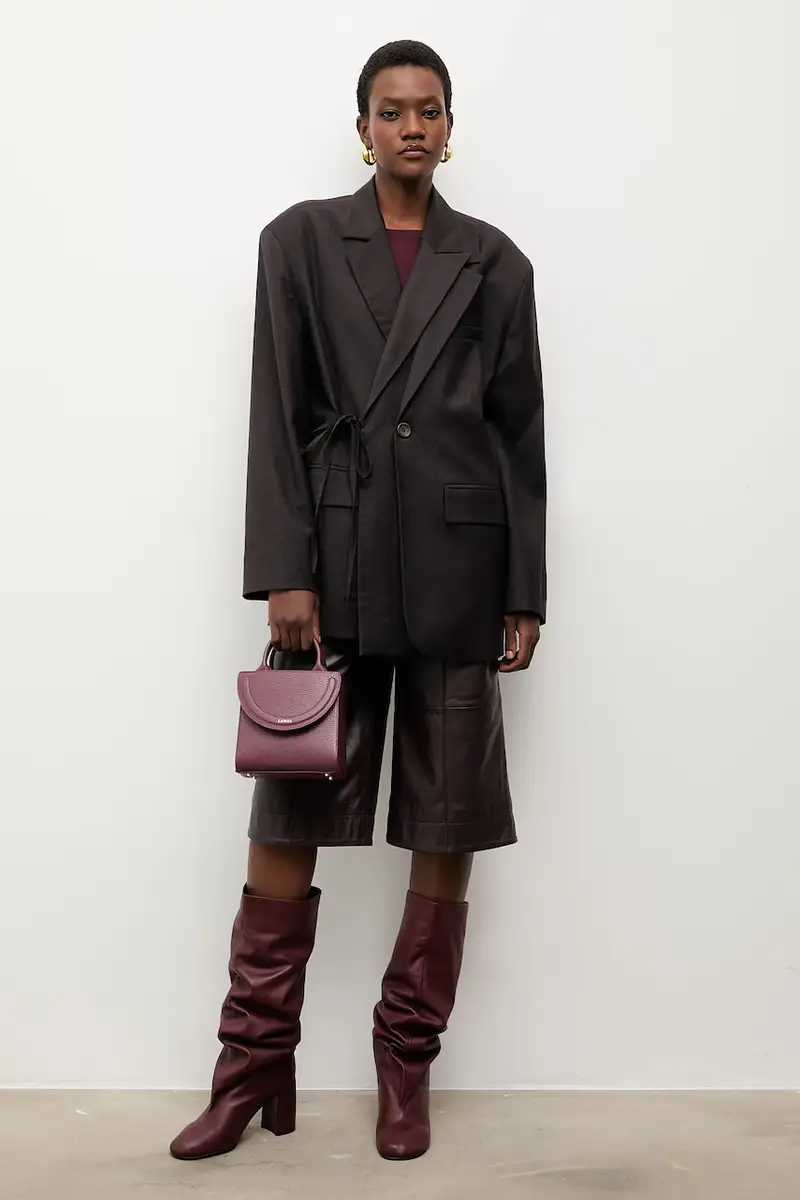 Bonded by Answear LAB & LOBOS pantaloni in pelle Granata miniatura 2