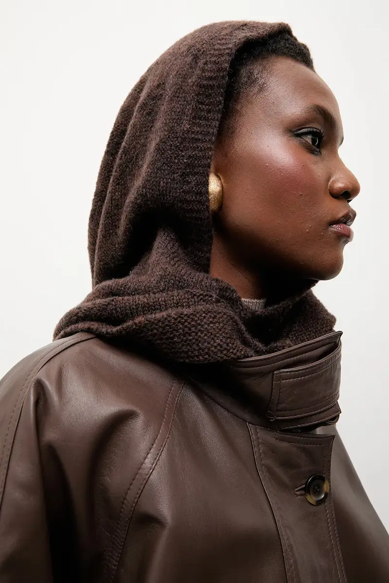 Bonded by Answear LAB & LOBOS passamontagna in lana merino Marrone miniatura 2