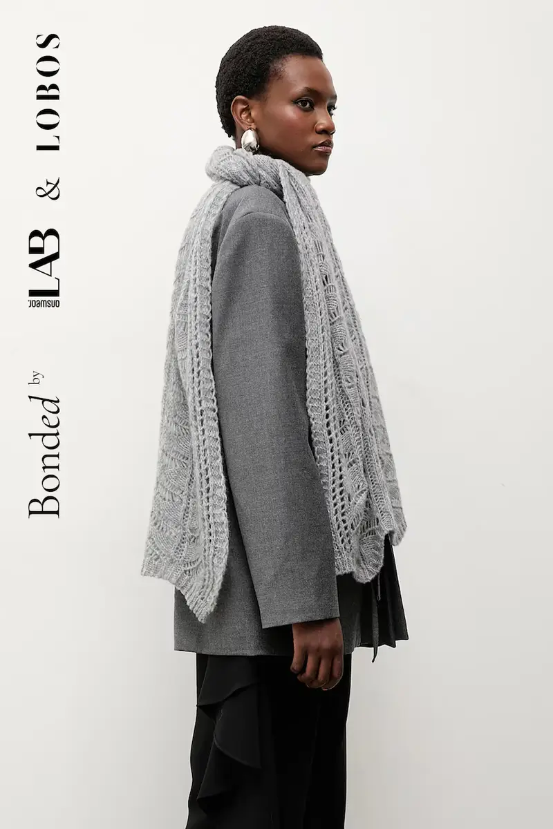 Bonded by Answear LAB & LOBOS sciarpa in lana Grigio