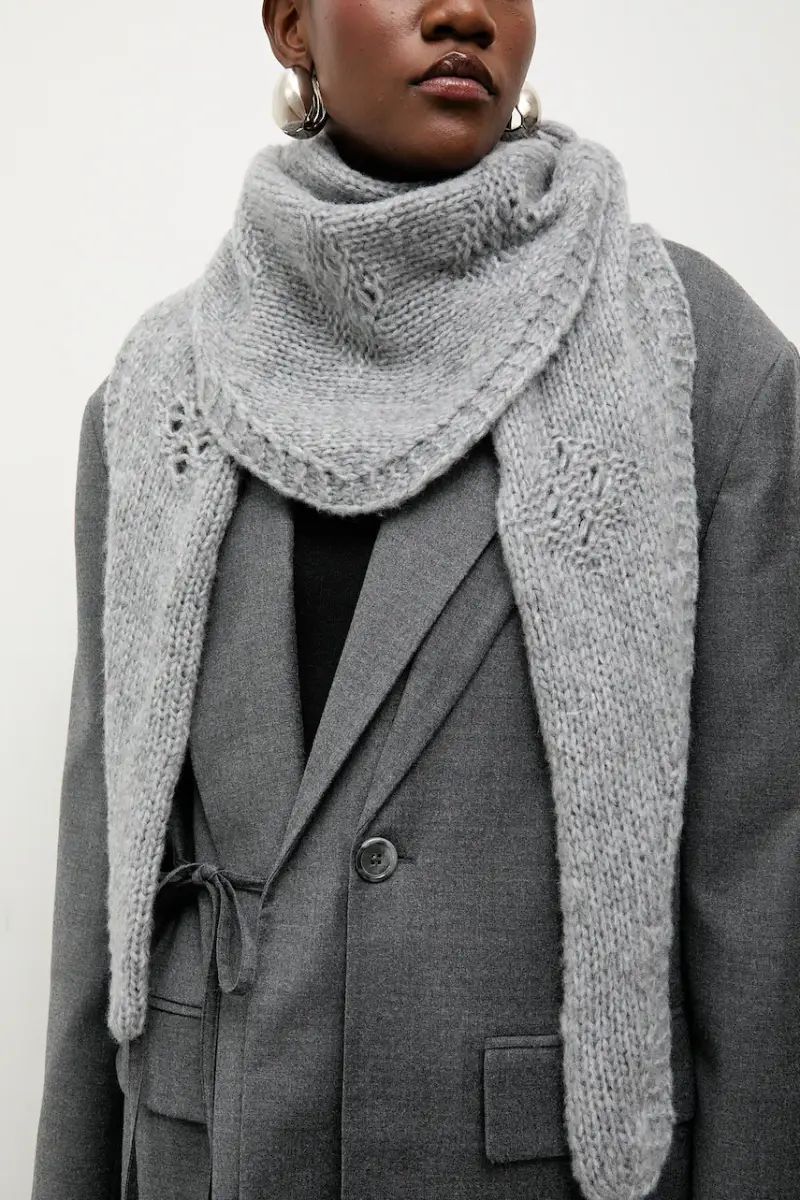 Bonded by Answear LAB & LOBOS sciarpa in lana Grigio miniatura 2