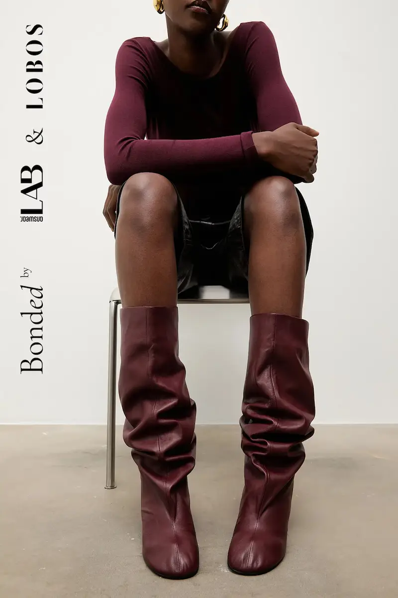 Bonded by Answear LAB & LOBOS stivali in pelle Granata