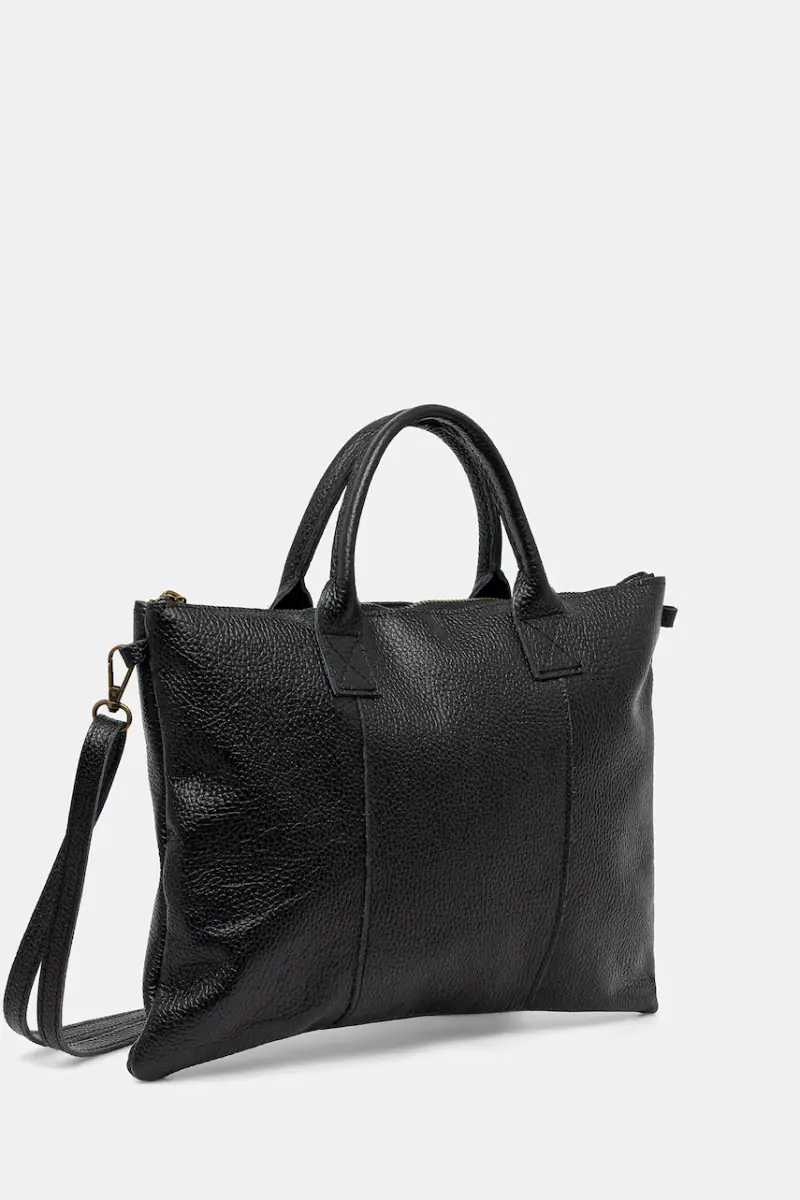 borsa custodia porta pc in pelle Nero miniatura 2