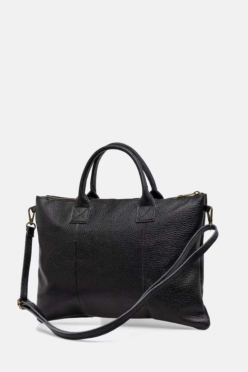 borsa custodia porta pc in pelle Nero miniatura 3