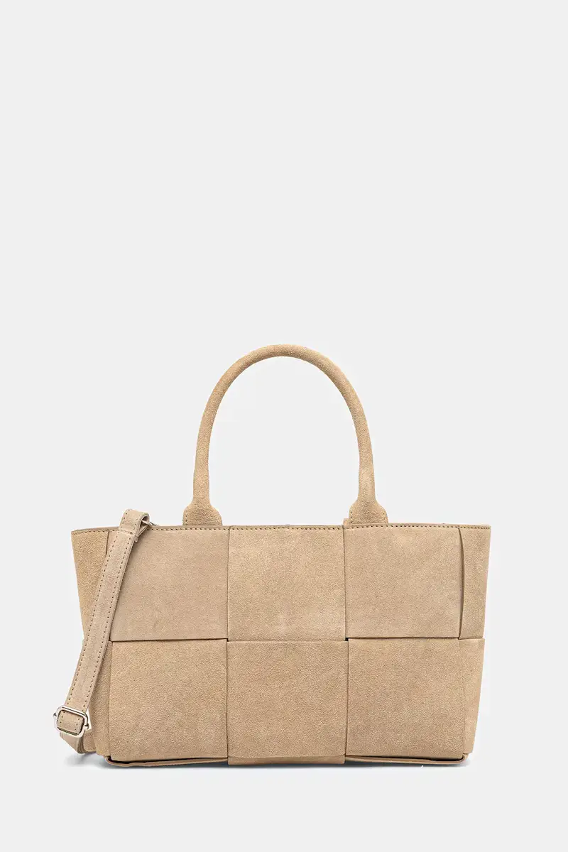 borsa in pelle scamosciata Beige